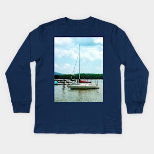 Cold Springs NY - Docked On The Hudson River Kids Long Sleeve T-Shirt